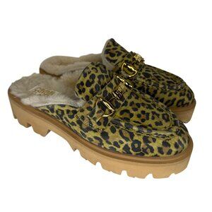 Cavalli Class Cortina Women's Mule Loafer Faux Fur Lug Sole Leopard EU 37 US 6.5
